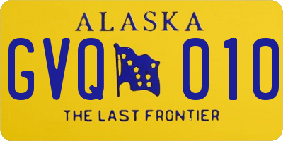 AK license plate GVQ010
