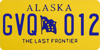 AK license plate GVQ012