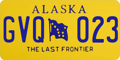 AK license plate GVQ023