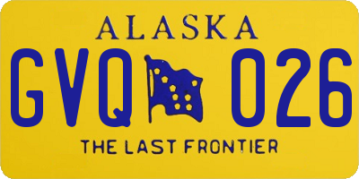 AK license plate GVQ026