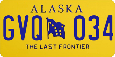 AK license plate GVQ034
