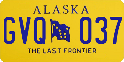 AK license plate GVQ037