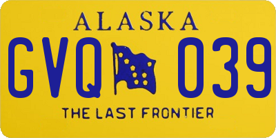 AK license plate GVQ039
