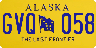 AK license plate GVQ058