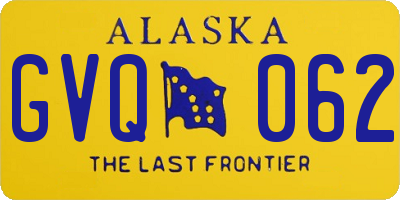AK license plate GVQ062