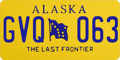 AK license plate GVQ063