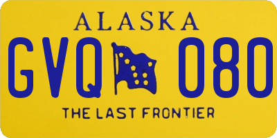 AK license plate GVQ080