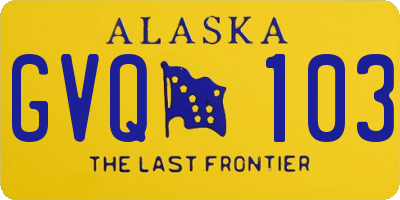 AK license plate GVQ103