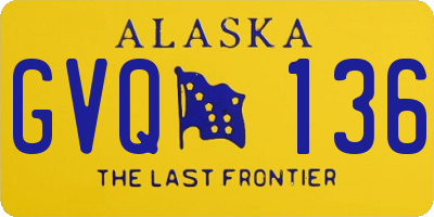 AK license plate GVQ136