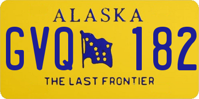 AK license plate GVQ182