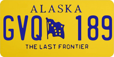 AK license plate GVQ189