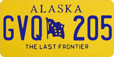 AK license plate GVQ205