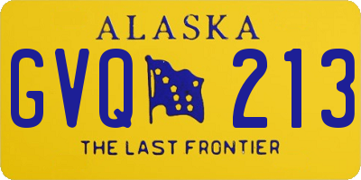 AK license plate GVQ213