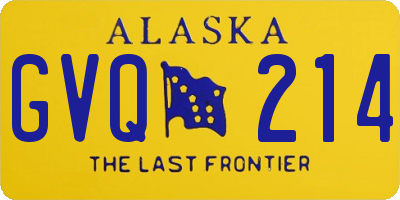 AK license plate GVQ214
