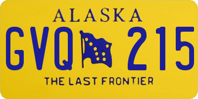 AK license plate GVQ215