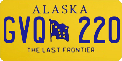 AK license plate GVQ220