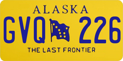 AK license plate GVQ226