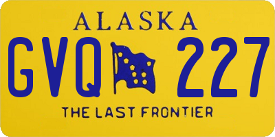 AK license plate GVQ227