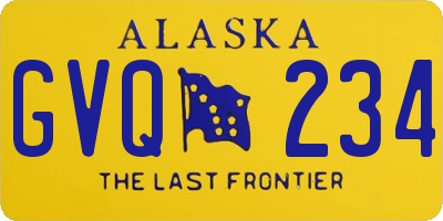 AK license plate GVQ234