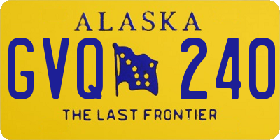 AK license plate GVQ240