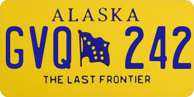 AK license plate GVQ242