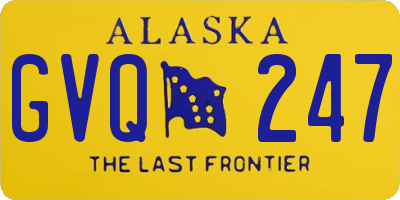 AK license plate GVQ247