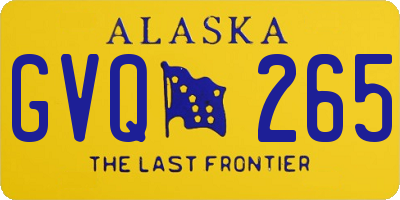 AK license plate GVQ265