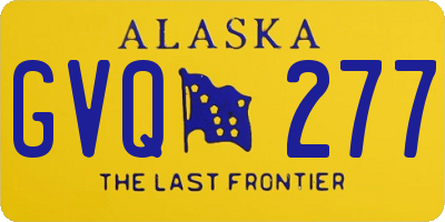 AK license plate GVQ277