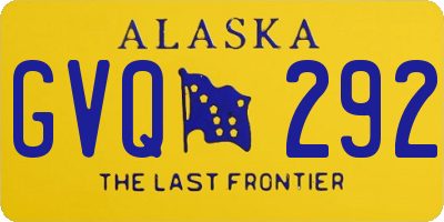 AK license plate GVQ292