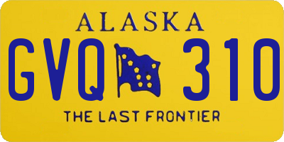 AK license plate GVQ310