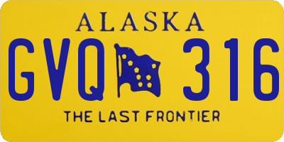 AK license plate GVQ316