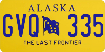AK license plate GVQ335