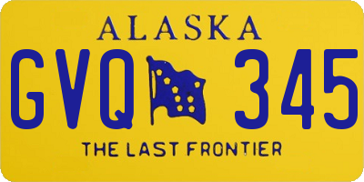 AK license plate GVQ345