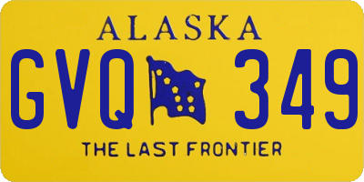 AK license plate GVQ349
