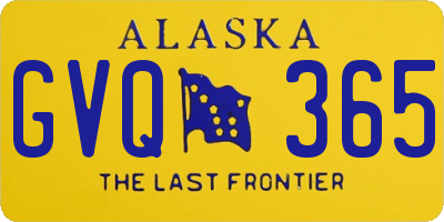 AK license plate GVQ365