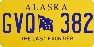 AK license plate GVQ382