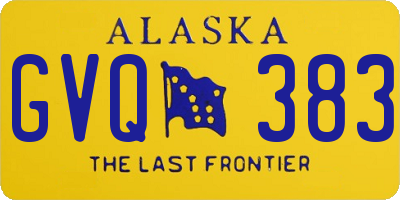 AK license plate GVQ383