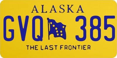 AK license plate GVQ385