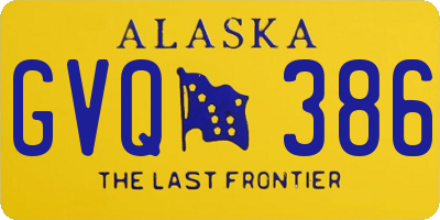 AK license plate GVQ386