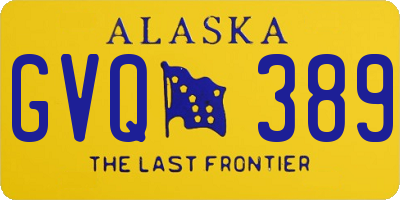 AK license plate GVQ389