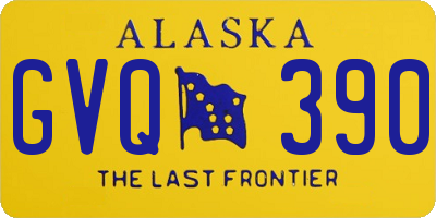 AK license plate GVQ390