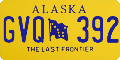 AK license plate GVQ392