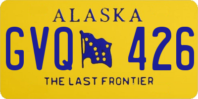 AK license plate GVQ426