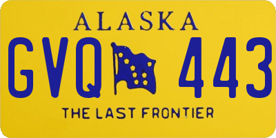 AK license plate GVQ443