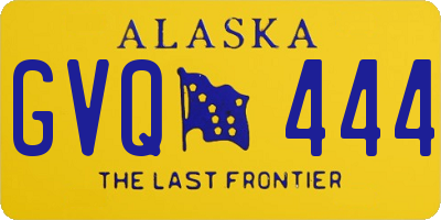 AK license plate GVQ444