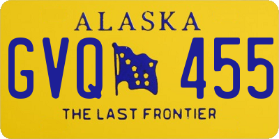 AK license plate GVQ455