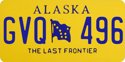 AK license plate GVQ496