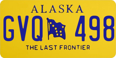 AK license plate GVQ498