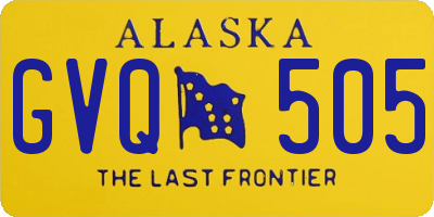 AK license plate GVQ505