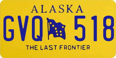 AK license plate GVQ518